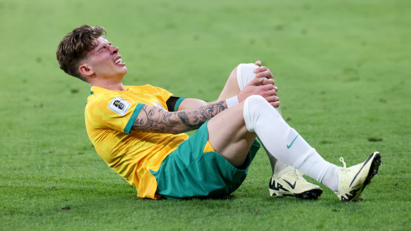 Jordan Bos hurt his knee against Lebanon after coming on for the injured Riley McGree.