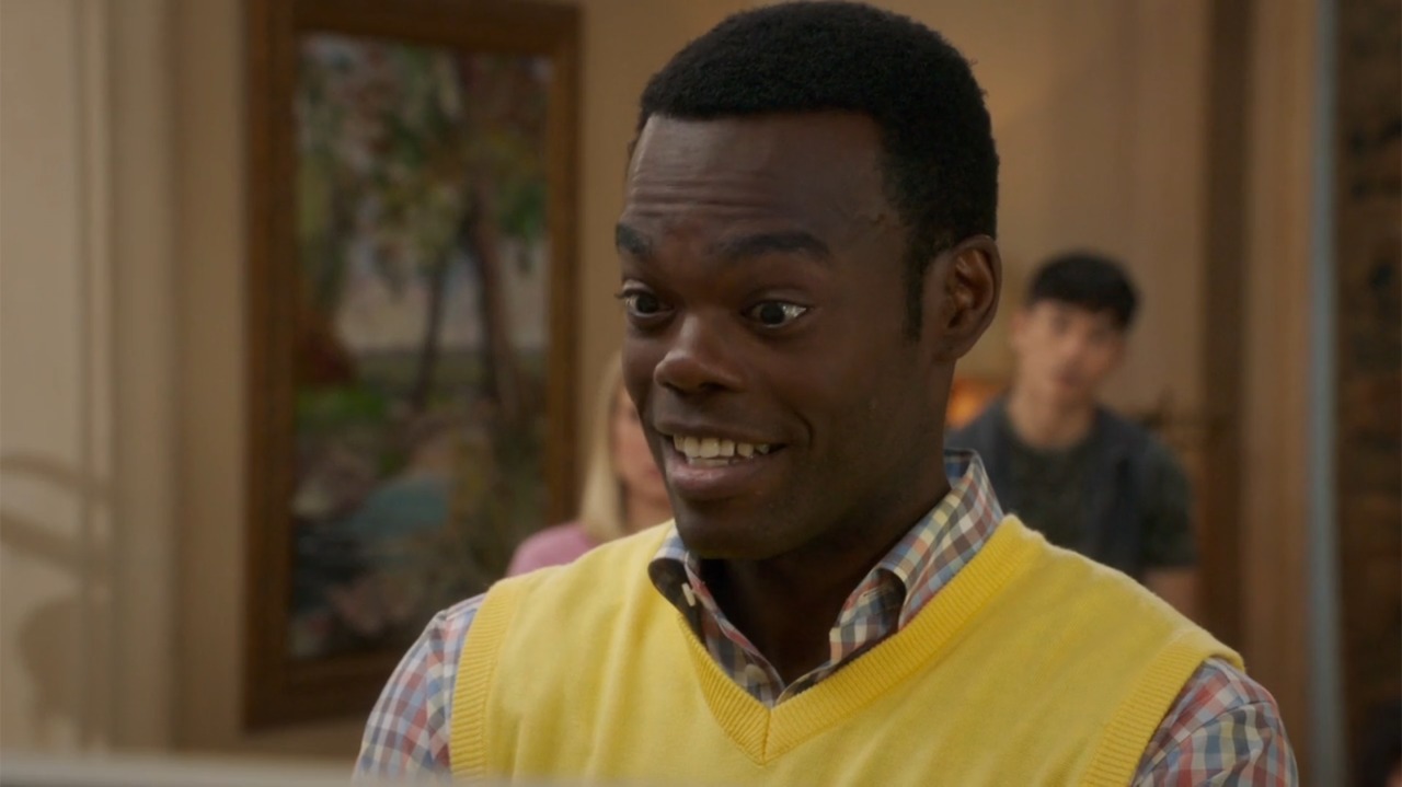 Reaction shot of Chidi with his mind blown.