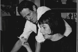 Charmian Clift at work with her husband fellow writer George Johnston.