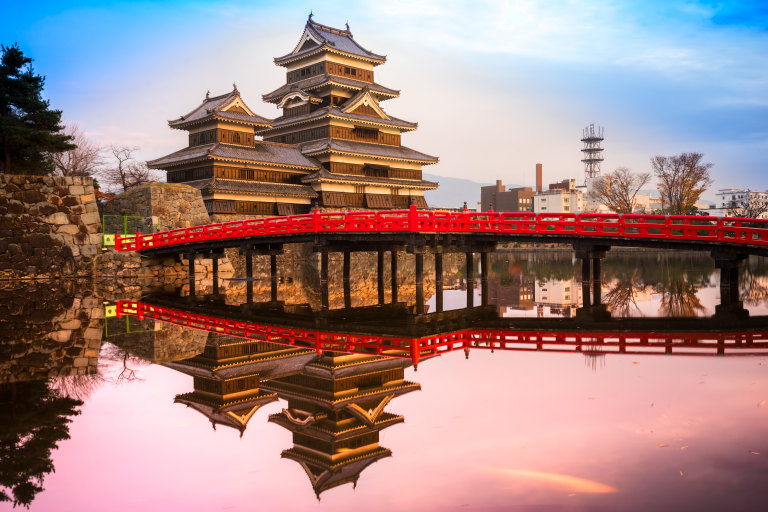 Matsumoto’s iconic castle in Japan.