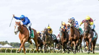 Ben Melham rides Cascadian to victory in the Australian Cup 2023. Photo by Getty Images