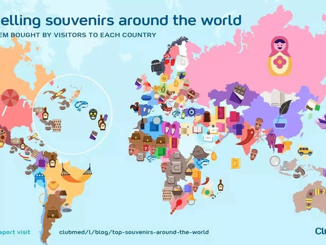 El mapa con los 'souvenirs' más famosos de cada país del mundo