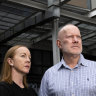 Derek and Rachel Williams outside Mascot Towers.