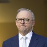 Prime Minister Anthony Albanese during a press conference at Parliament House in Canberra.