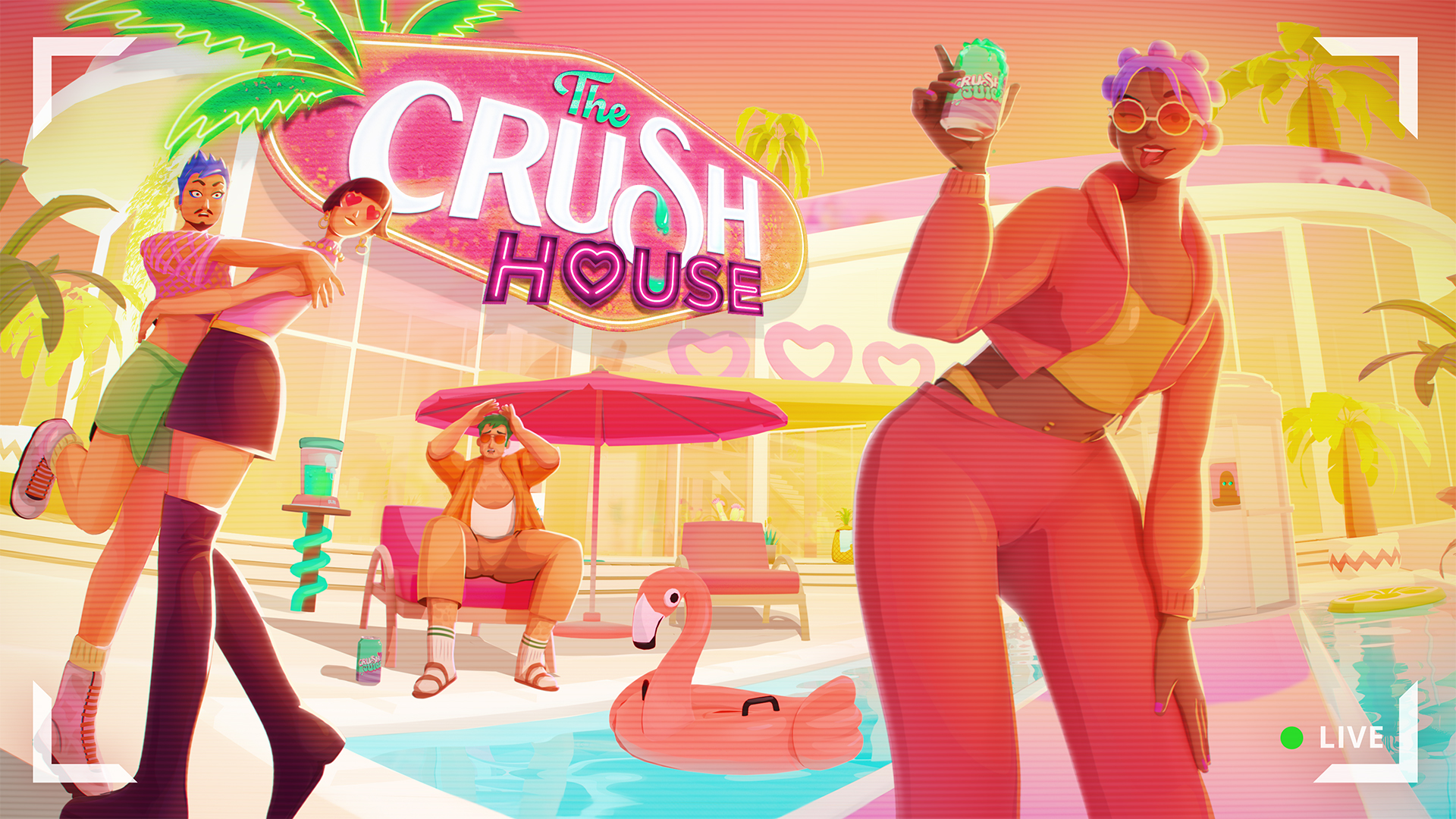 The key art for The Crush House.