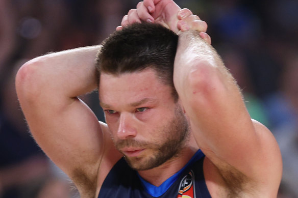 Melbourne United’s Matthew Dellavedova comes to terms with the loss.