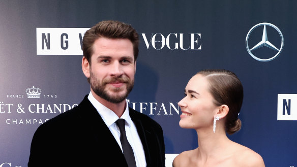 Liam Hemsworth and his girlfriend Gabriella Brooks pictured in late 2023.