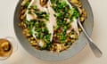 Yotam Ottolenghi's lemon sole with spring vegetable agrodolce.