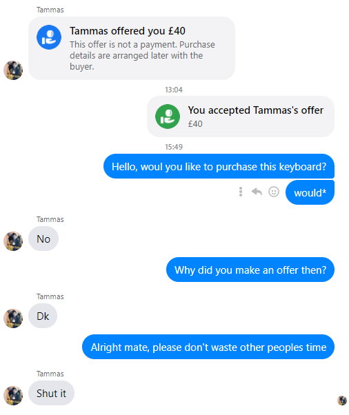 r/CasualUK - The Facebook Marketplace experience