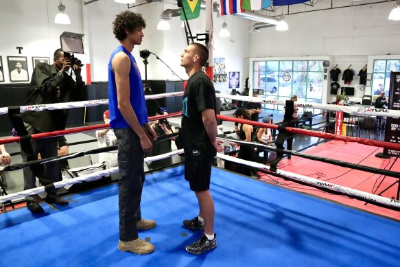 Tim Tszyu and Sebastian Fundora ahead of their fight.