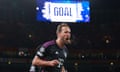 Arsenal FC v FC Bayern Munchen: Quarter-final First Leg - UEFA Champions League 2023/24<br>LONDON, ENGLAND - APRIL 9: Harry Kane of Bayern Munich celebrates scoring their 2nd goal during the UEFA Champions League quarter-final first leg match between Arsenal FC and FC Bayern Munchen at Emirates Stadium on April 9, 2024 in London, England.(Photo by Marc Atkins/Getty Images)