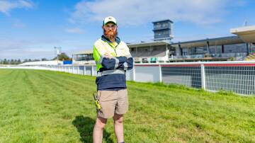 Dermott O'Connor is part of the ground staff getting ready for the May Races in Warrnambool. Picture by Anthony Brady 