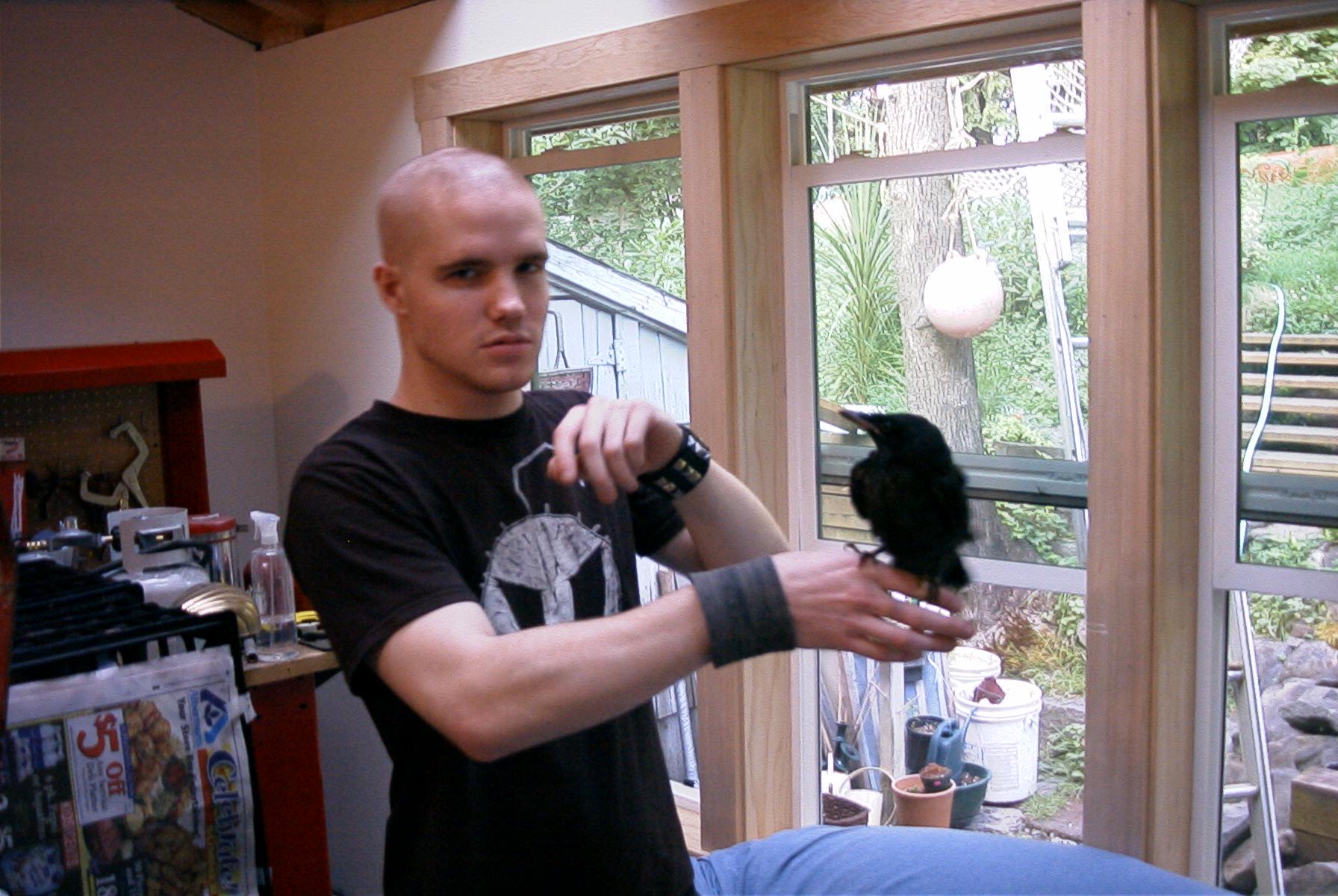 r/blunderyears - Me thinking I was cool with my pet crow in 2003