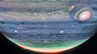 Researchers using NASA’s James Webb Space Telescope’s NIRCam (Near-Infrared Camera) have discovered a high-speed jet stream sitting over Jupiter’s equator, above the main cloud decks. At a wavelength of 2.12 microns, which observes between altitudes of about 12-21 miles (20-35 kilometers) above Jupiter’s cloud tops, researchers spotted several wind shears, or areas where wind speeds change with height or with distance, which enabled them to track the jet.