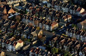 Aerial view of houses