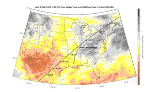 Mean GOES Cloud Fraction from 1995 — 2023 on April 8.