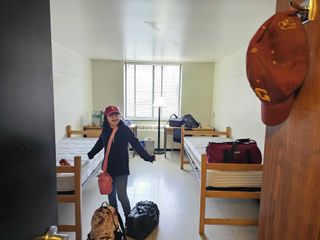 A view of dorm life for solar eclipse chasers at SUNY Potsdam in New York for the total solar eclipse on April 8, 2024.