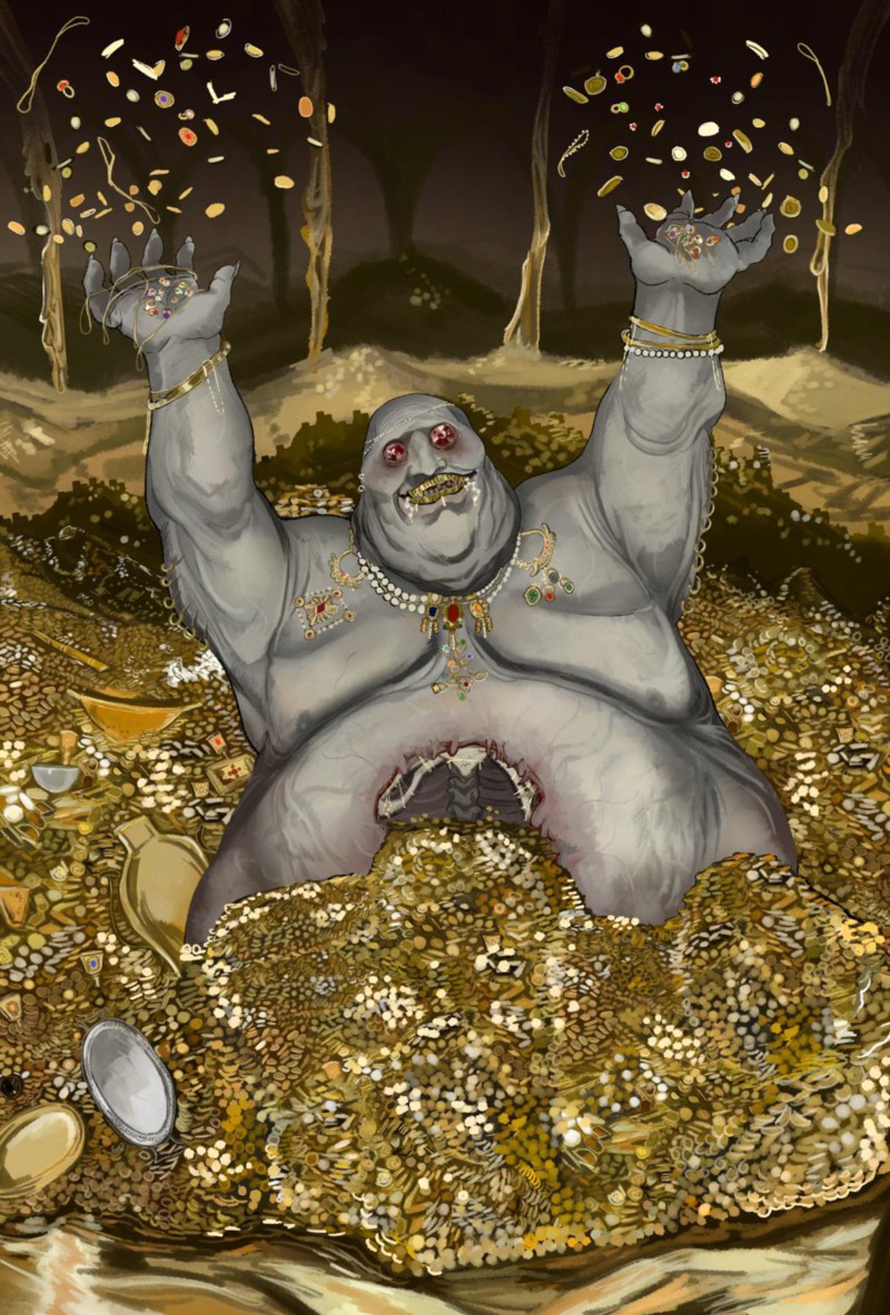 r/ImaginaryWarhammer - The cruel chaos god of greed by 101ho