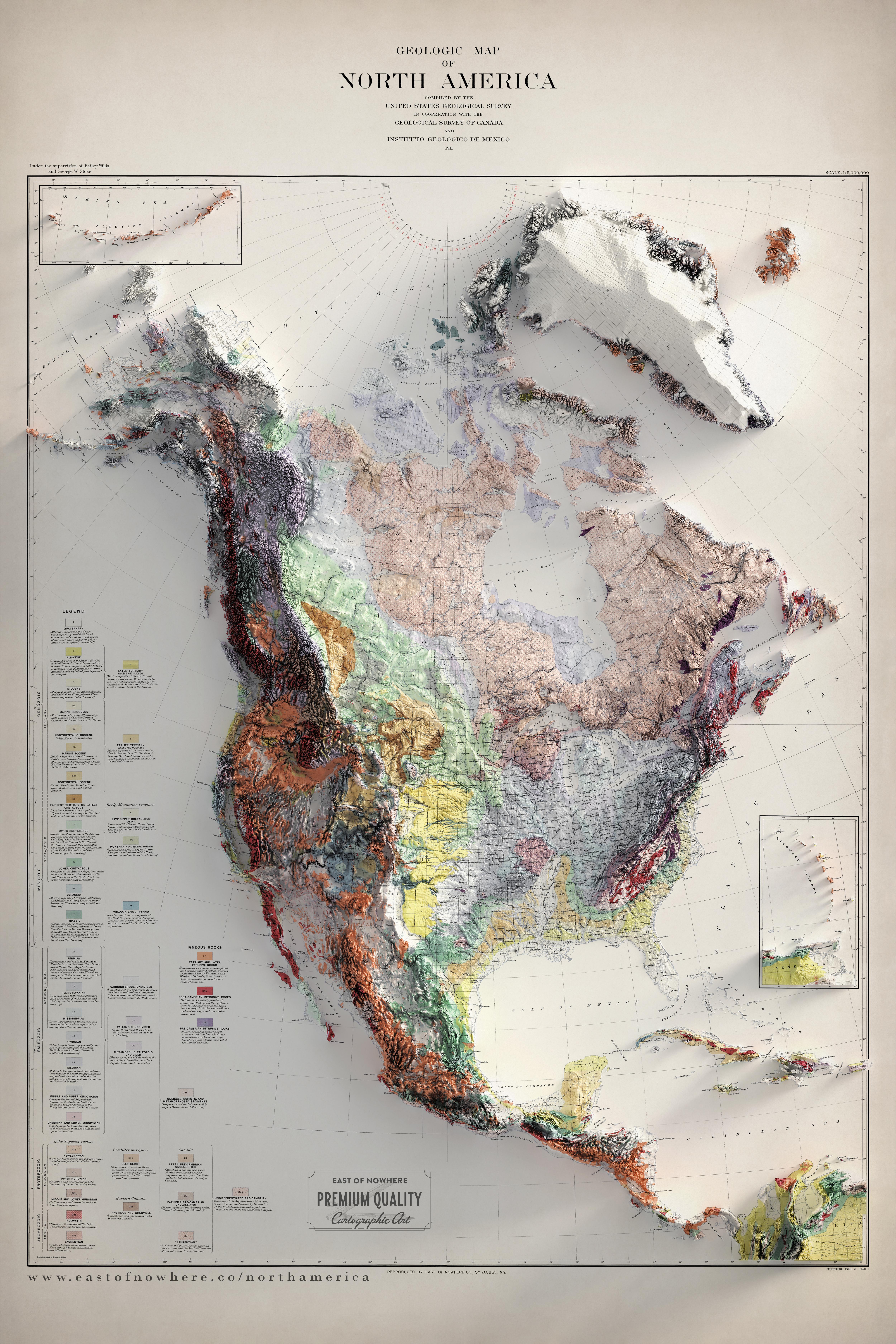 r/dataisbeautiful - [OC] The Bedrock Geology of North America