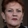 Mehreen Faruqi and Pauline Hanson outside the Federal Court in Sydney on Monday.