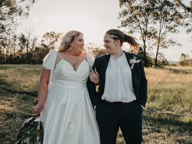 Stef and Kayla on their wedding day.