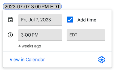 timezone chip in docs