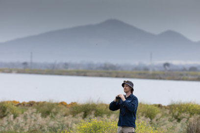 Conservation and land officer Cody McCormack at the treatment plant.