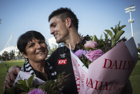 Brayden Maynard with his mum, Donna.