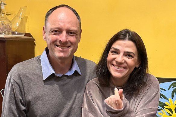 Bondi Junction stabbing survivor Liya Barko (right) reunited with her hero, who she remembered only as the “Green shirt man”.