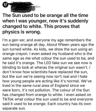 r/facepalm - "Each country has its own sun"