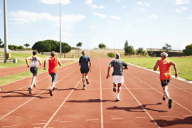 While it is tempting to get in the fast lane. Start sprinting on grass, working your way to pavement and eventually an athletics track.