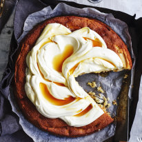 Julia Busuttil Nishimura’s spiced apple cake with mascarpone and maple frosting.