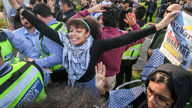 Aisha Khodary has spent almost every night at the Monash encampment.