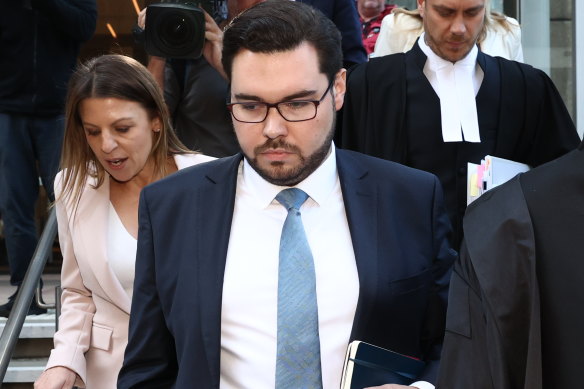 Bruce Lehrmann leaves the Federal Court in Sydney after losing his defamation case on April 15.