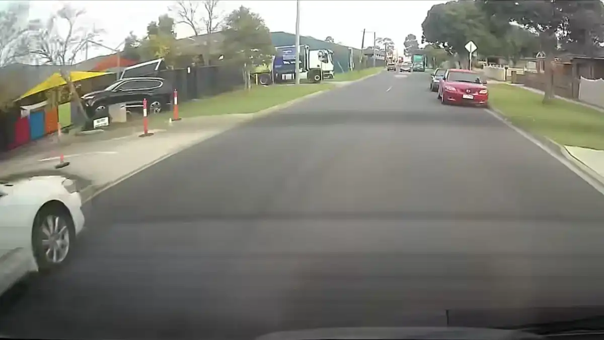 Video: SUV driver narrowly avoids childcare centre collision