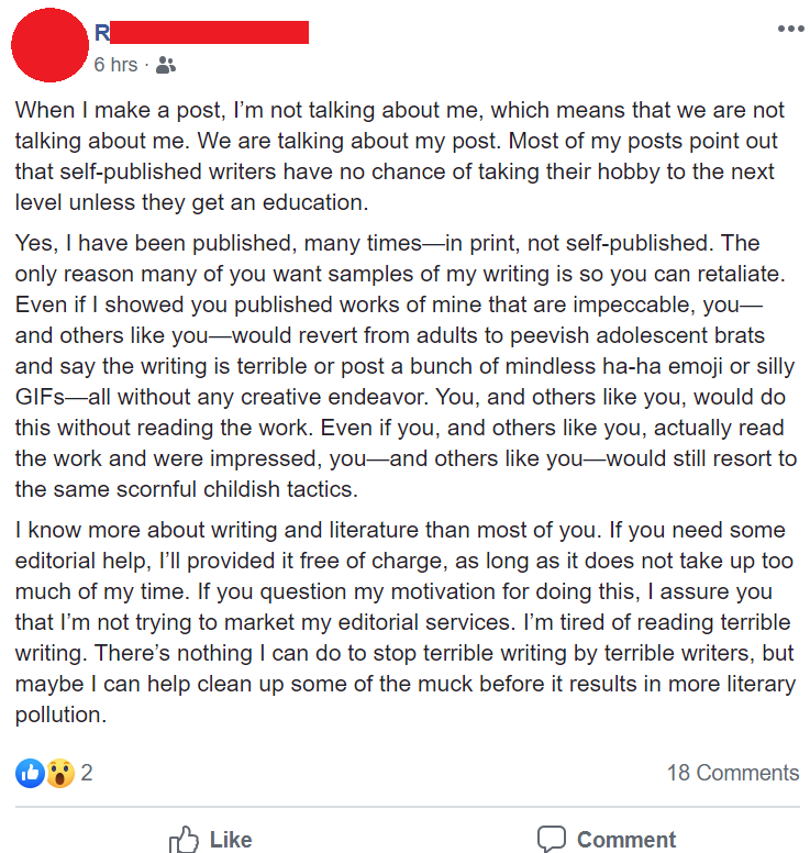 r/iamverysmart - "I know more about writing and literature than most of you"