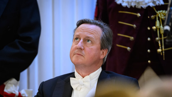 Foreign Secretary David Cameron prepares to address guests in his first keynote speech since returning to politics.