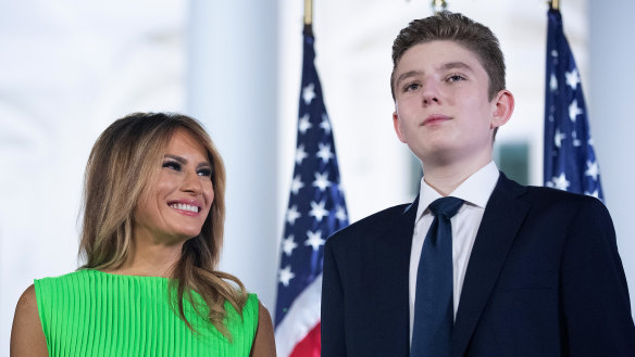 Melania Trump and son Barron, who graduates from high school next week.