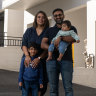 Rishi Bhalodia with wife and two young sons. 