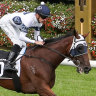 Goldman scores an easy win over Soulcombe in the Roy Higgins at Flemington last year. 