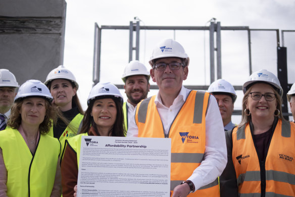 Then-premier Daniel Andrews released his housing policy in September and signed an “affordability pledge” with representatives from the property sector.