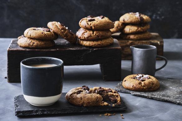 Chocolate, rye and espresso cookies.