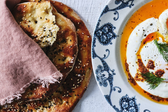 Julia Busuttil Nishimura’s Turkish-style flatbread.