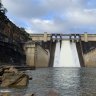 Warragamba Dam tips over capacity on Sunday morning.