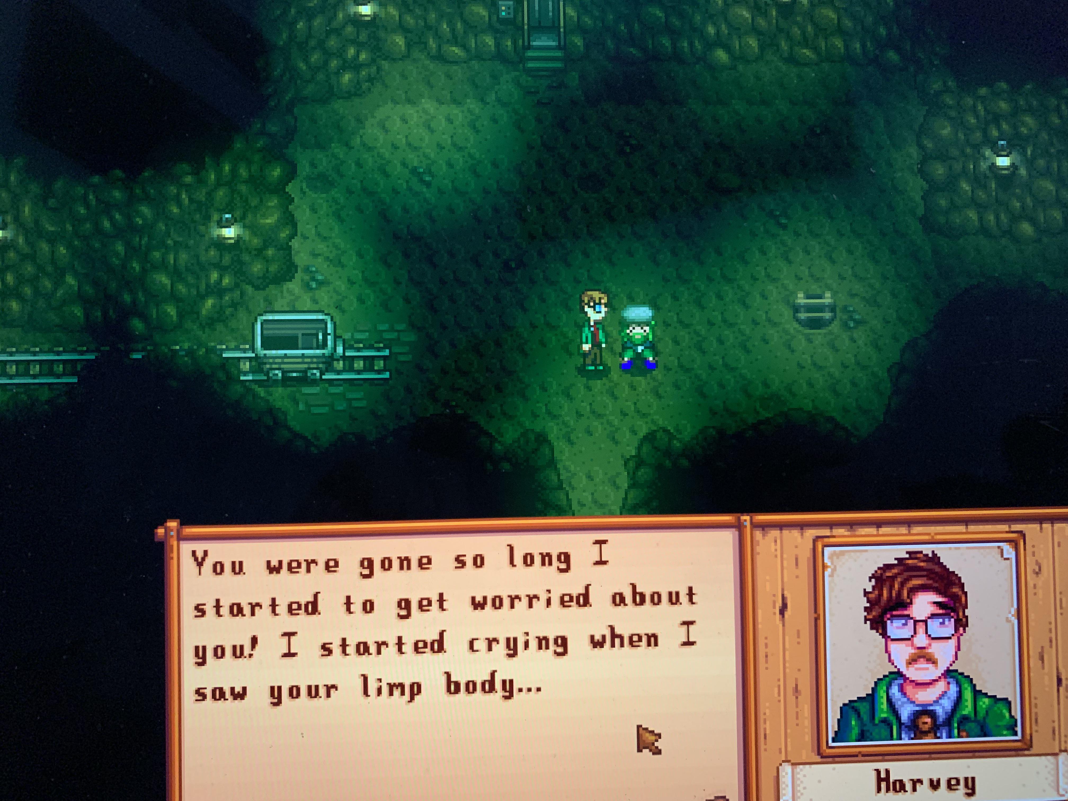 r/StardewValley - harvey i’m so sorry 😭😭😭