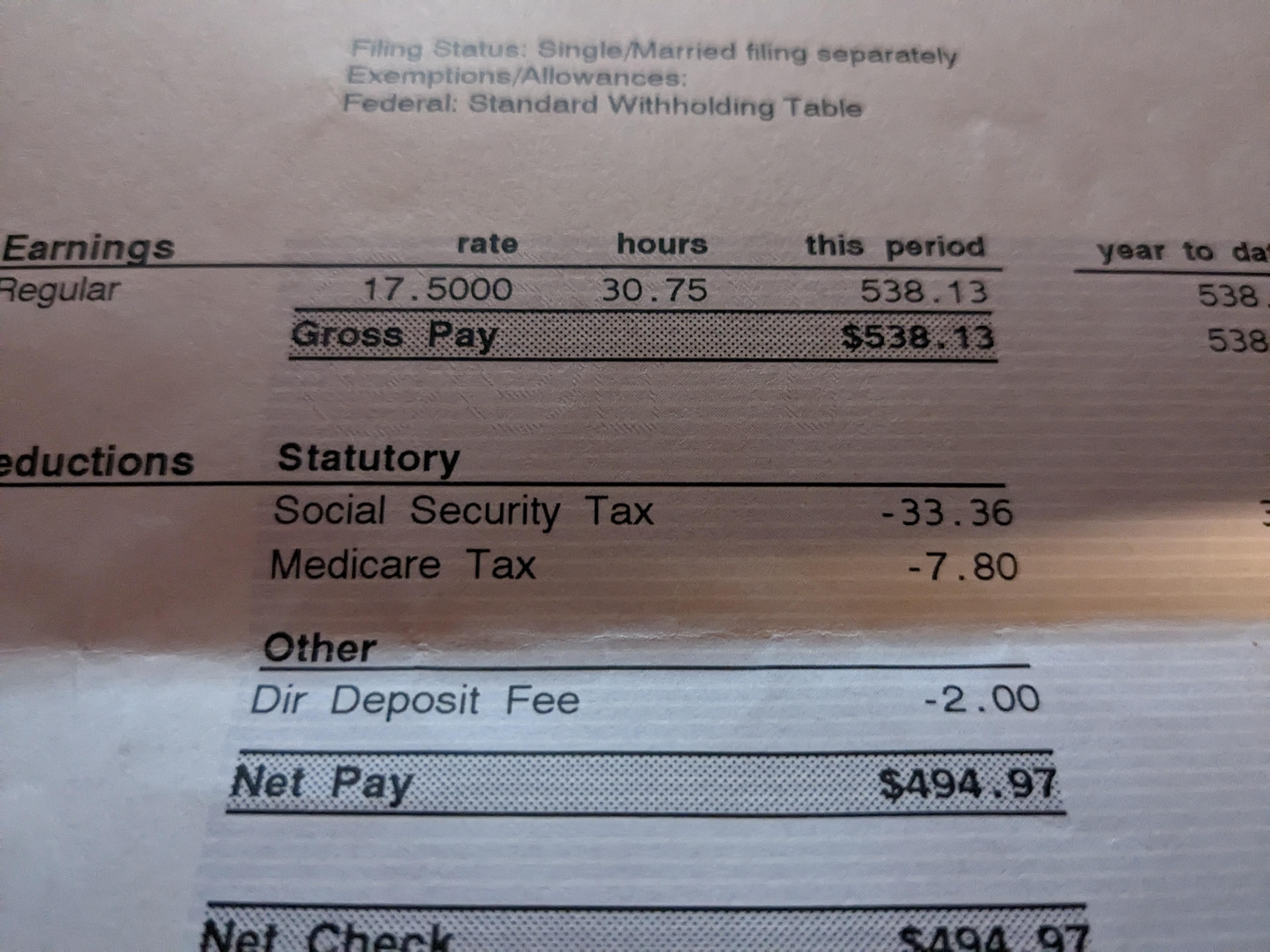 r/mildlyinfuriating - I have permission from my lords and masters to pay to collect my pay. The paper option is three dollars more.