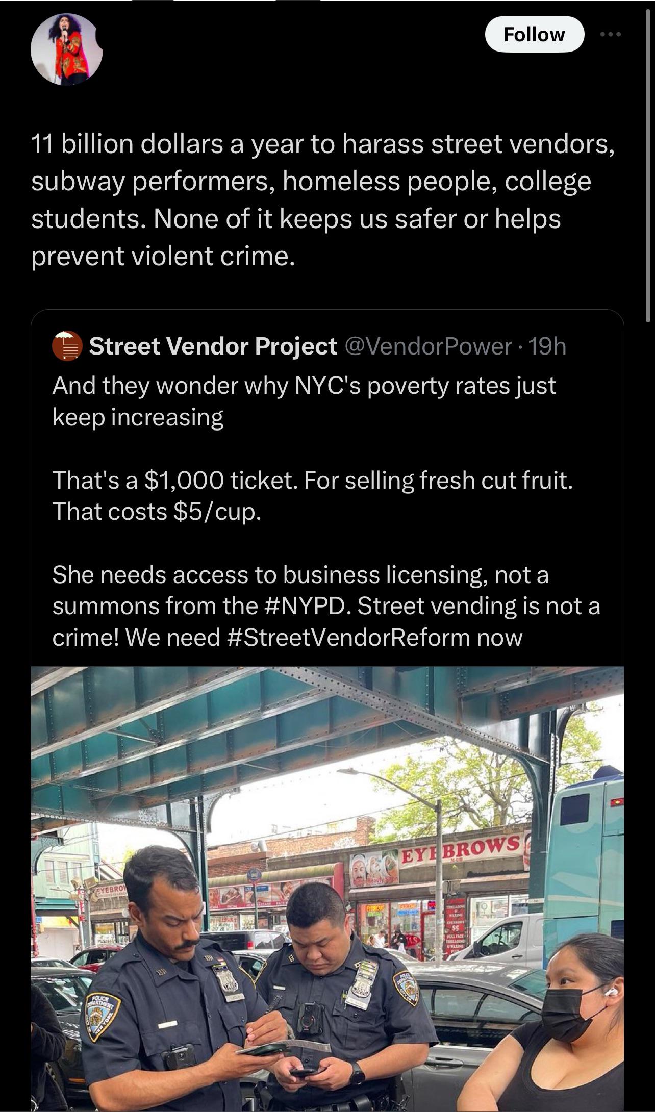 r/facepalm - 11 billion a year for police to harass street vendors