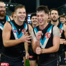 Dan Houston (left) and Zak Butters of the Power celebrate.