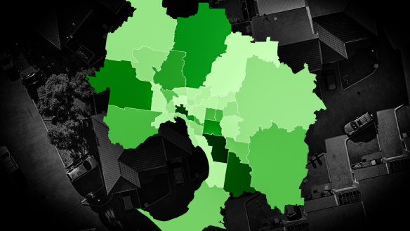 The Melbourne suburbs with the highest share of distressed listings.