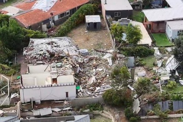 About 40 homes have been damaged with some completely destroyed after thier roofs were ripped off.